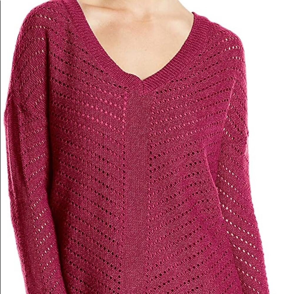prAna ellery magenta sweater knitted layered